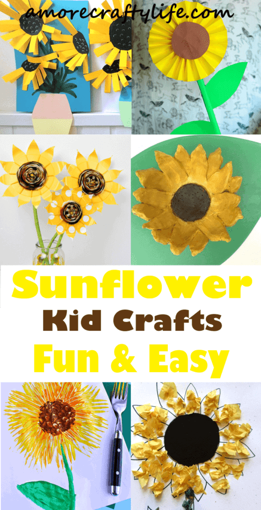 sunflower kid craft - amorecraftylife.com #kidscrafts #craftsforkids #preschool