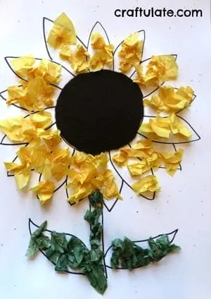 sunflower kid craft - amorecraftylife.com #kidscrafts #craftsforkids #preschool