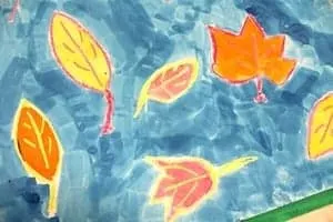 watercolor fall leaves kid crafts- fall kid craft - autumn kid craft - amorecraftylife.com #kidscrafts #craftsforkids #preschool #fall