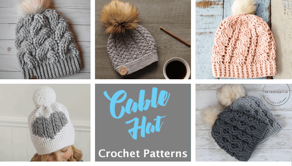 11 Cable Hat Crochet Patterns to Make Keep Warm - A More Crafty Life