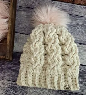 cable hat crochet pattern - winter hat - beanie crochet pattern - amorecraftylife.com #hat #crochet #crochetpattern