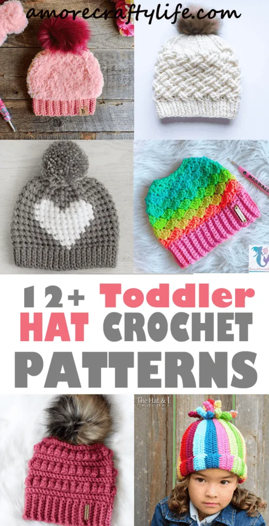 toddler hat crochet patterns- winter hat crochet pattern- amorecraftylife.com #crochet #crochetpattern #diy