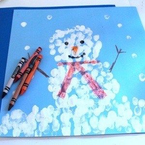 fingerprint snowman kid craft - winter kid craft- winter preschool craft -kingergarten - toddler - amorecraftylife.com #kidscraft #craftsforkids #winter #preschool