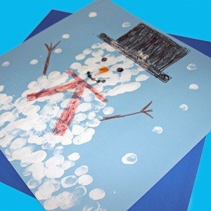 fingerprint snowman kid craft - winter kid craft- winter preschool craft -kingergarten - toddler - amorecraftylife.com #kidscraft #craftsforkids #winter #preschool