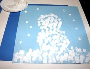 fingerprint snowman kid craft - winter kid craft- winter preschool craft -kingergarten - toddler - amorecraftylife.com #kidscraft #craftsforkids #winter #preschool