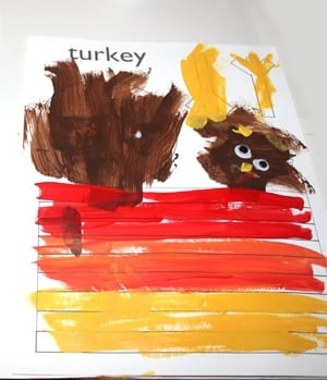 fingerprint turkey kid craft - fall kid craft - thanksgiving kid craft - amorecraftylife.com #kidscraft #craftsforkids #preschool