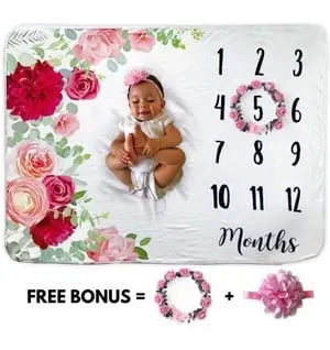 milestone baby blanket -floral nursery ideas- girl nursery theme - flowers nursery - amorecraftylife.com #baby #nursery #babygift #babygirl
