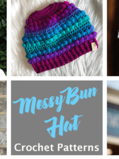 messy bun hat crochet pattern - ponytail hat - winter hat - beanie crochet pattern - women's crochet pattern - amorecraftylife.com #hat #crochet #crochetpattern