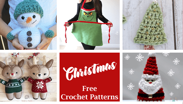 free crochet Christmas patterns - winter - home decor- amorecraftylife.com #crochet #crochetpattern #diy #christmas