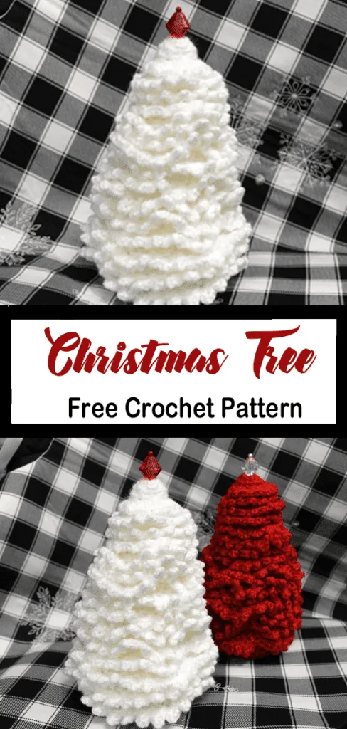 free crochet Christmas tree patterns - winter - home decor- amorecraftylife.com #crochet #crochetpattern #diy #christmas