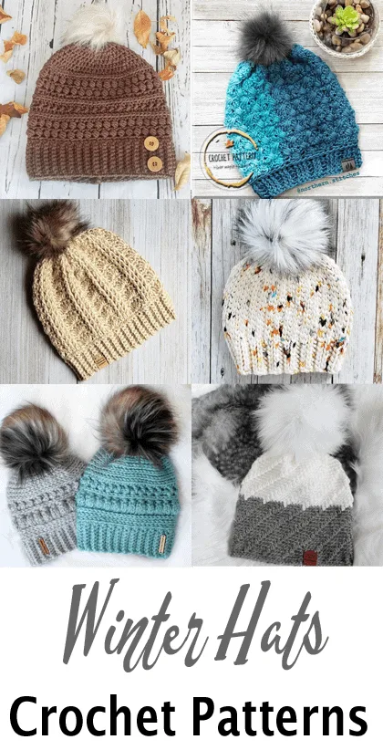 winter Crochet hat patterns - crochet pattern pdf - amorecraftylife.com #crochet #crochetpattern