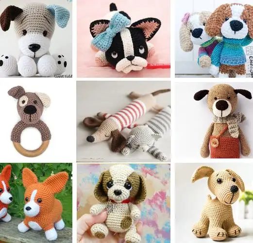 crocheted dogs