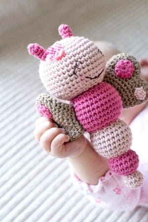 crochet baby rattle Patterns - Cute Gifts - A More Crafty Life - amigurumi #crochet #crochetpattern #baby