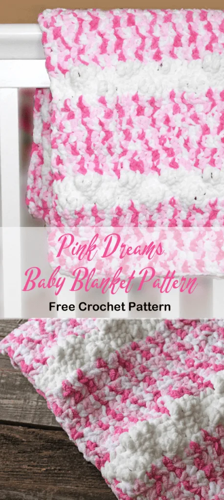 free easy baby blanket crochet pattern - pink dream - crochet baby blanket pattern -amorecraftylife.com #crochet #crochetpattern #freecrochetpattern