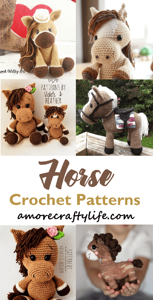 horse crochet pattern- pony pattern - crochet pattern pdf - amigurumi amorecraftylife.com #crochet #crochetpattern
