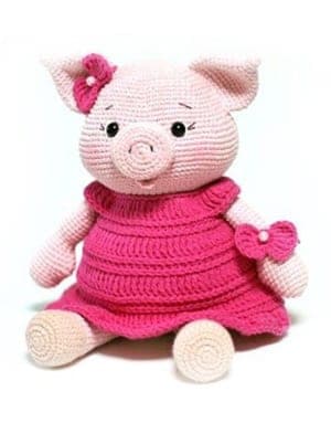 crochet piglet pattern- stuffed toy pig crochet pattern pdf - amigurumi acraftylife.com #crochet #crochetpattern