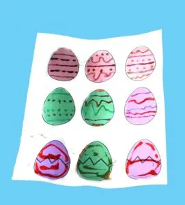 printable glitter Easter egg kid crafts - crafts for kids - spring craft for kids -amorecraftylife.com #kidscraft #craftsforkids #preschool