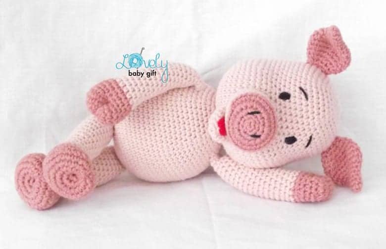 crochet piglet pattern- stuffed toy pig crochet pattern pdf - amigurumi acraftylife.com #crochet #crochetpattern