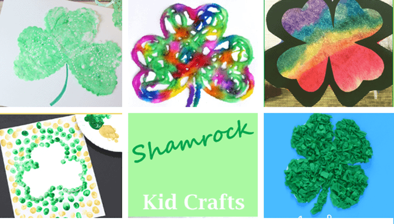 shamrock Crafts for kids- st Patrick's day kid craft - amorecraftylife.com #kidscrafts #craftsforkids #preschool