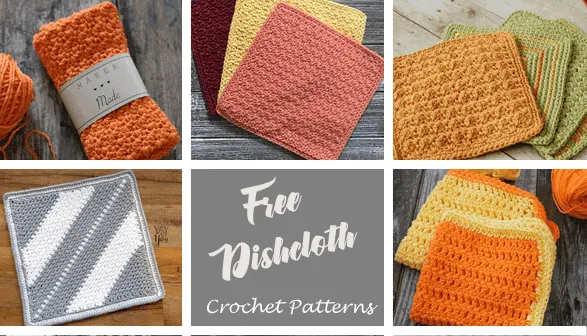 free crochet dishcloth crochet patterns -amorecraftylife.com #crochet #crochetpattern #diy #freecrochetpattern