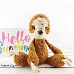 Crochet sloth Patterns - Cute Gifts - A More Crafty Life - stuffed toy sloth #crochet #crochetpattern #baby #amigurumi 