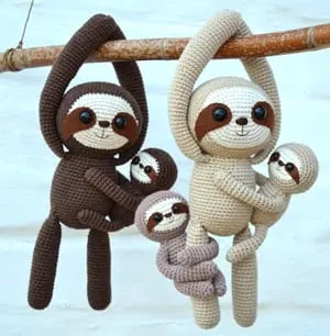 Crochet sloth Patterns - Cute Gifts - A More Crafty Life - stuffed toy sloth #crochet #crochetpattern #baby #amigurumi 