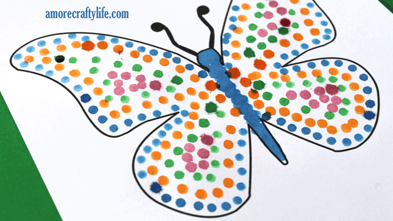 Printable Butterfly Dot Painting Craft Template - A More Crafty Life