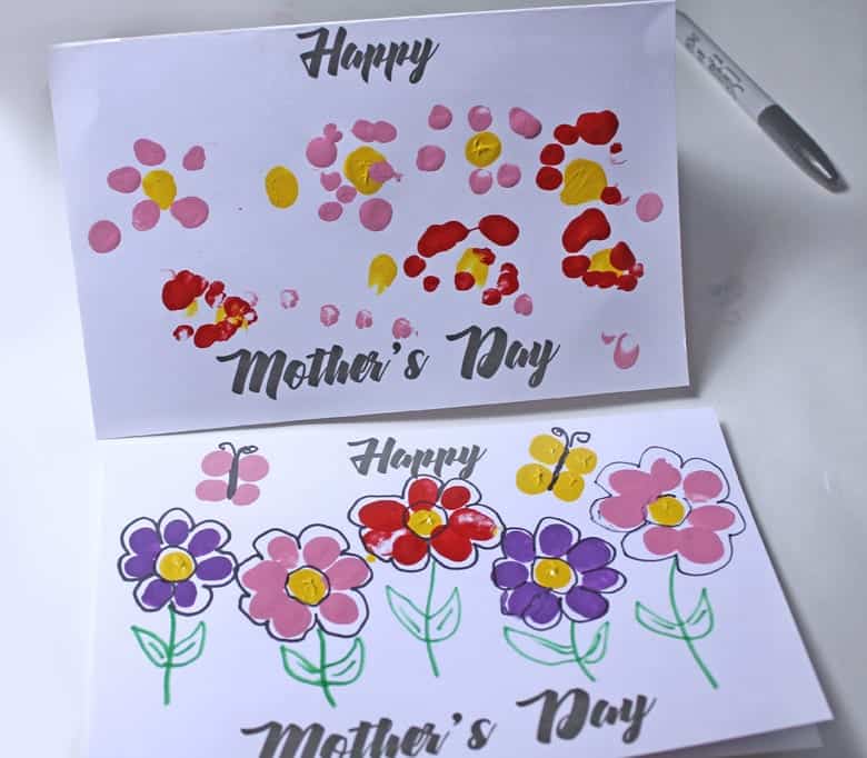 printable fingerprint mothers day card - kid crafts -handmade gift - amorecraftylife.com #kidscraft #craftsforkids #preschool