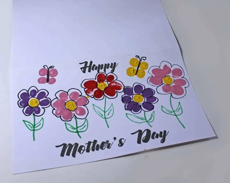 printable fingerprint mothers day card - kid crafts -handmade gift - amorecraftylife.com #kidscraft #craftsforkids #preschool