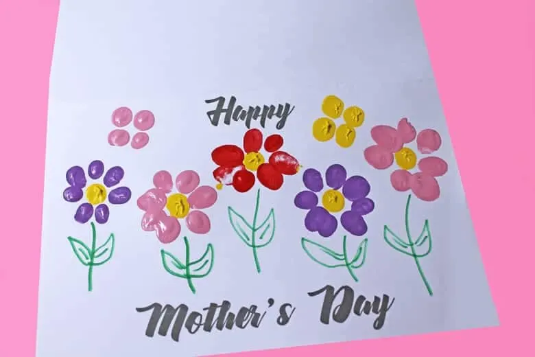 printable fingerprint mothers day card - kid crafts -handmade gift - amorecraftylife.com #kidscraft #craftsforkids #preschool