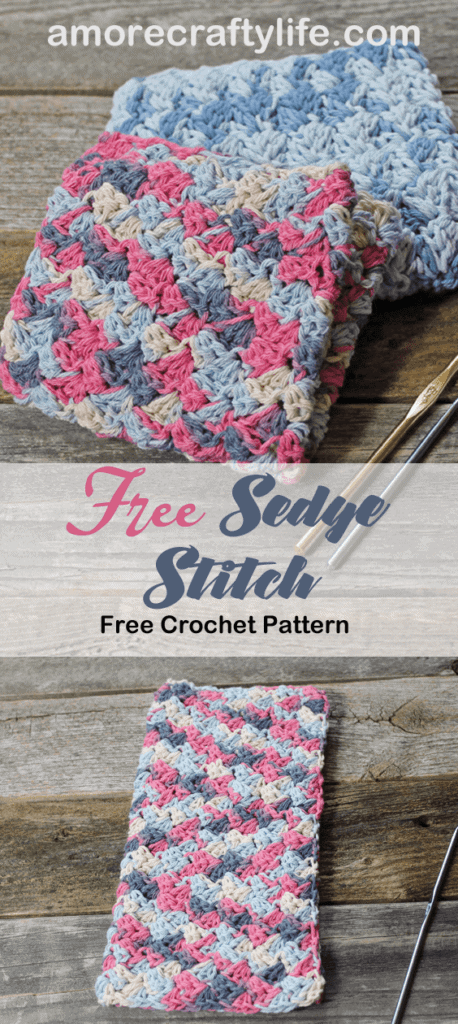 free printable sedge stitch crochet dishcloth pattern -amorecraftylife.com #crochet #crochetpattern #diy #freecrochetpattern