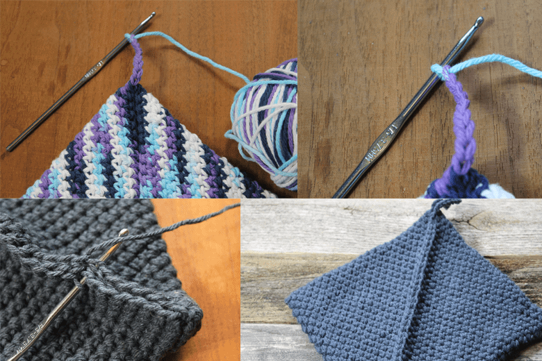 free printable simple double thick pot holder crochet pattern -amorecraftylife.com #crochet #crochetpattern #diy #freecrochetpattern