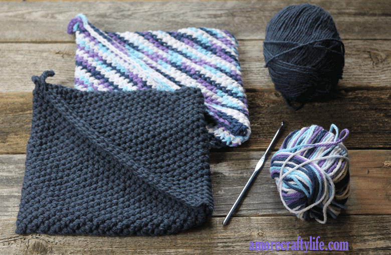 free printable simple double thick pot holder crochet pattern -amorecraftylife.com #crochet #crochetpattern #diy #freecrochetpattern