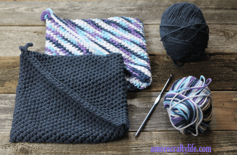 Simple Double Thick Potholder - Single Crochet - A More Crafty Life