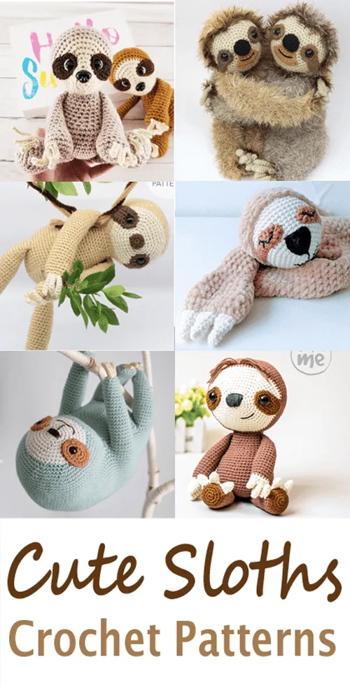 Crochet sloth Patterns - Cute Gifts - A More Crafty Life - stuffed toy sloth #crochet #crochetpattern #baby #amigurumi