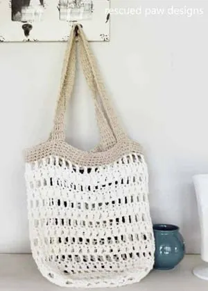 crochet market tote crochet pattern- bag crochet pattern pdf - grocery bag - beach bag - amorecraftylife.com #crochet #crochetpattern