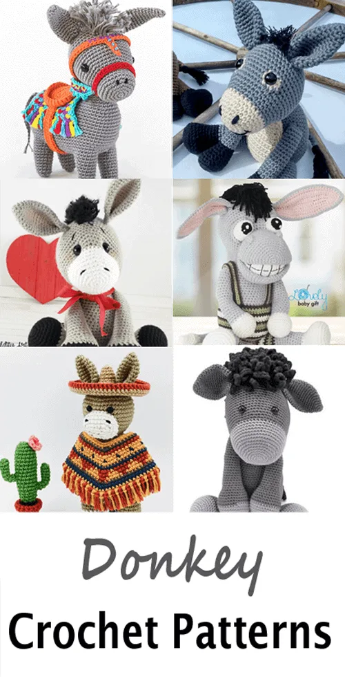 crochet donkey patterns- amigurumi crochet pattern - stuffed toy pattern #crochet #crochetpattern #diy #amigurumi