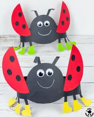 ladybug kid crafts - bug crafts for kids- ladybird insect - amorecraftylife.com #preschool #craftsforkids #kidscrafts