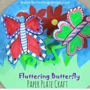 Make fun butterfly kid craft - spring kid craft - bug arts and crafts - amorecraftylife.com #kidscraft #craftsforkids #preschool