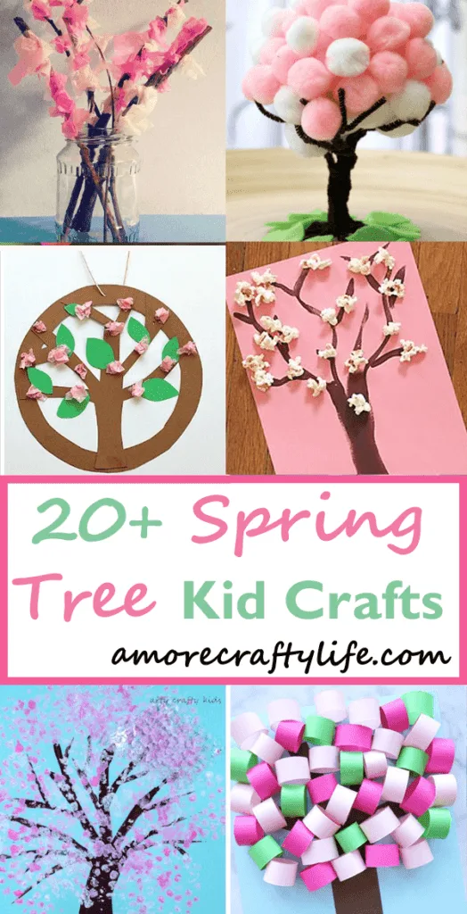 spring tree kid crafts - arts and crafts activities - spring kid craft- amorecraftylife.com #kidscraft #craftsforkids #preschool