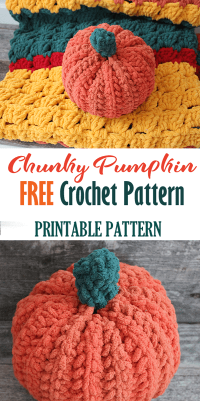chunky crochet pumpkin pattern - amorecraftylife.com -bernat blanket yarn free printable crochet pattern chunky pattern #crochet #crochetpattern #freecrochetpattern