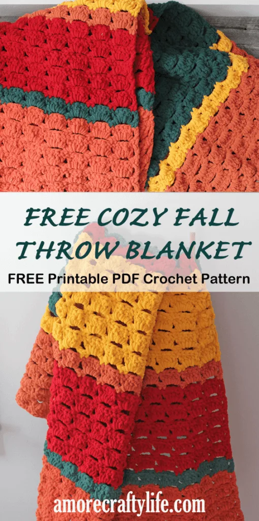 i love fall chunky blanket pattern - amorecraftylife.com -bernat blanket yarn blanket - afghan - free printable crochet pattern chunky blanket pattern #crochet #crochetpattern #freecrochetpattern