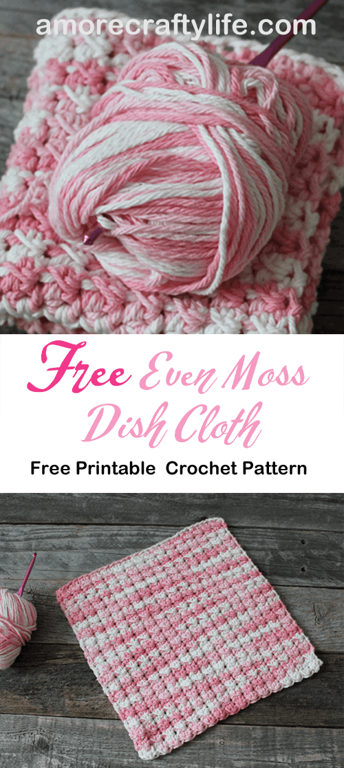 Easy Even Moss Stitch Dishcloth - Free Crochet Pattern No Holes - A ...