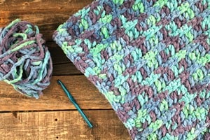 Gray Blue Skies Crochet Baby Blanket - Bernat Blanket Yarn - A More Crafty  Life