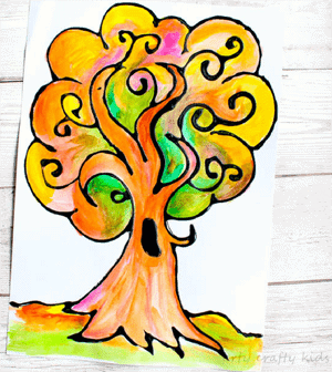fall tree kid crafts- fall kid craft - autumn kid craft - amorecraftylife.com #kidscrafts #craftsforkids #preschool #fall