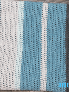 stripe baby boy crochet blanket pattern - amorecraftylife.com -butta yarn - baby afghan - free printable crochet pattern #baby #crochet #crochetpattern #freecrochetpattern