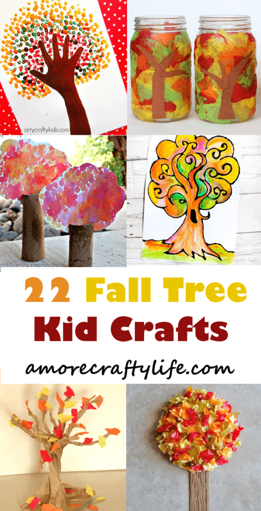 fall tree kid crafts- fall kid craft - autumn kid craft - amorecraftylife.com #kidscrafts #craftsforkids #preschool #fall