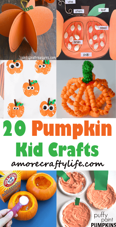 pumpkin Kid crafts - fall kid craft - amorecraftylife.com #kidscrafts #craftsforkids #preschool