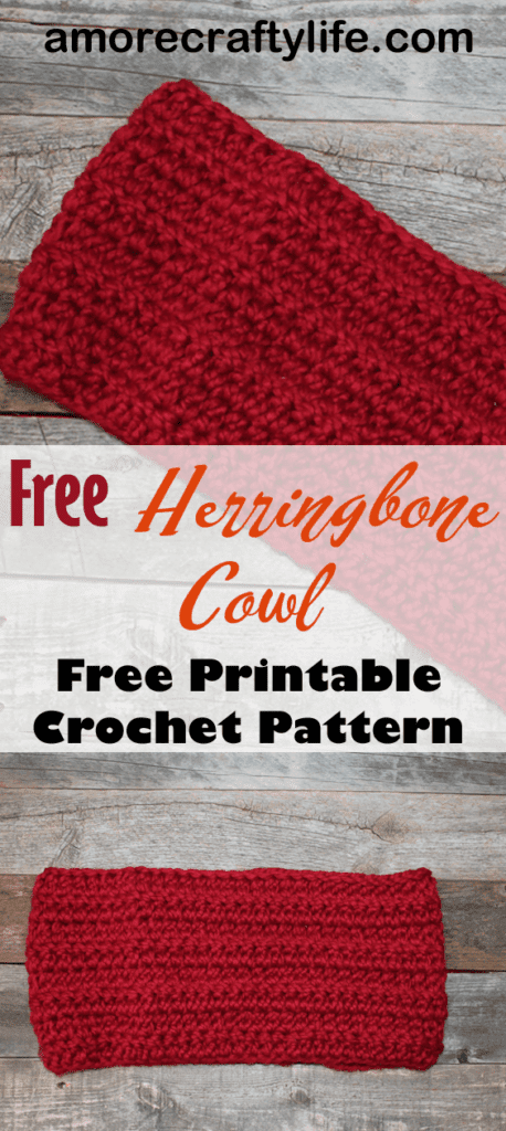 Make a bulky cowl pattern. Chunky Herringbone Crochet cowl Pattern -crochet cowl pattern- printable pdf - winter cowl- amorecraftylife.com #crochet #crochetpattern #freecrochetpattern