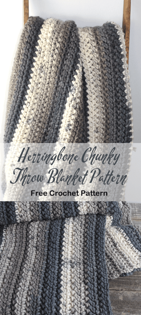 herringbone chunky throw crochet pattern - amorecraftylife.com - afghan pattern -crochet blanket pattern- caron chunky cake yarn- herringone bone double crochet - free printable crochet pattern #crochet #crochetpattern #freecrochetpattern